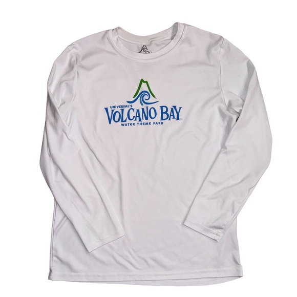 UNIVERSAL STUDIOS Volcano Bay Rash guard swim shirt boys size Large 12 14 - Picture 4 of 15